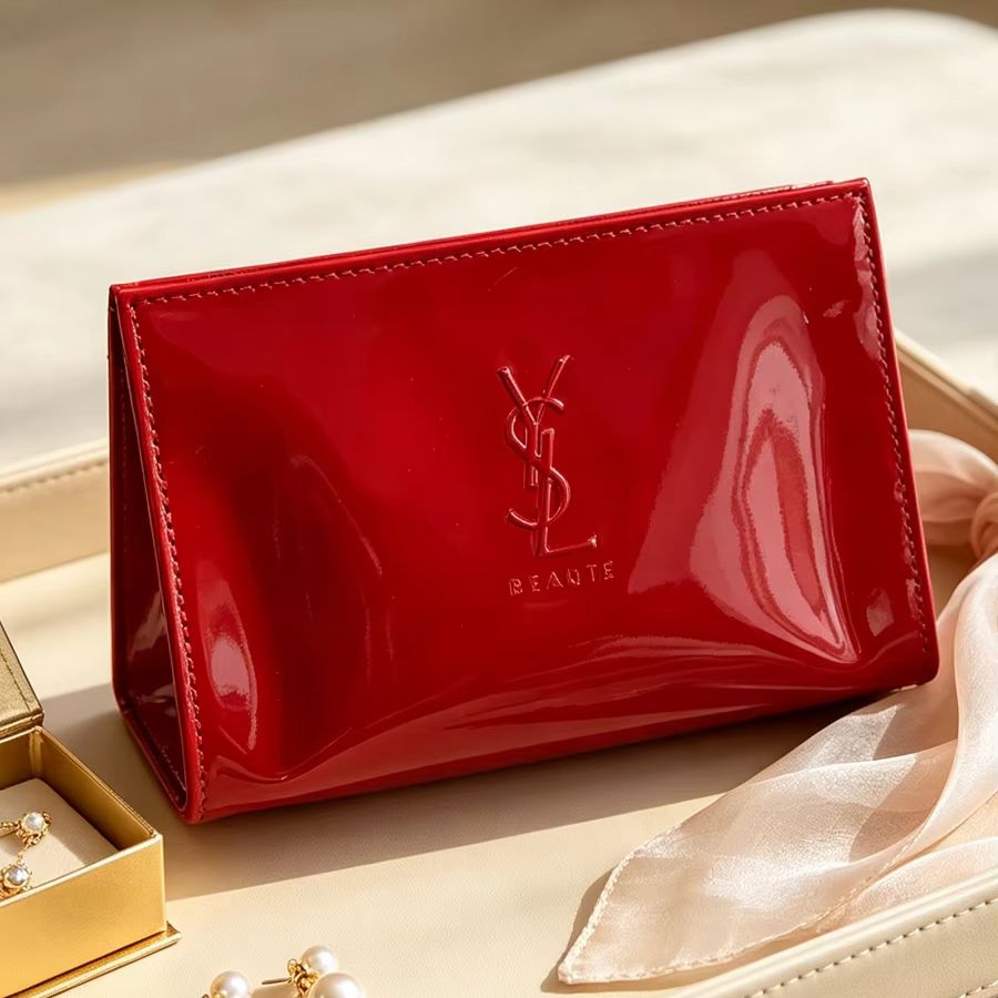 Ysl Beauty Makeup - Bolsa de Cosméticos YSL em Couro