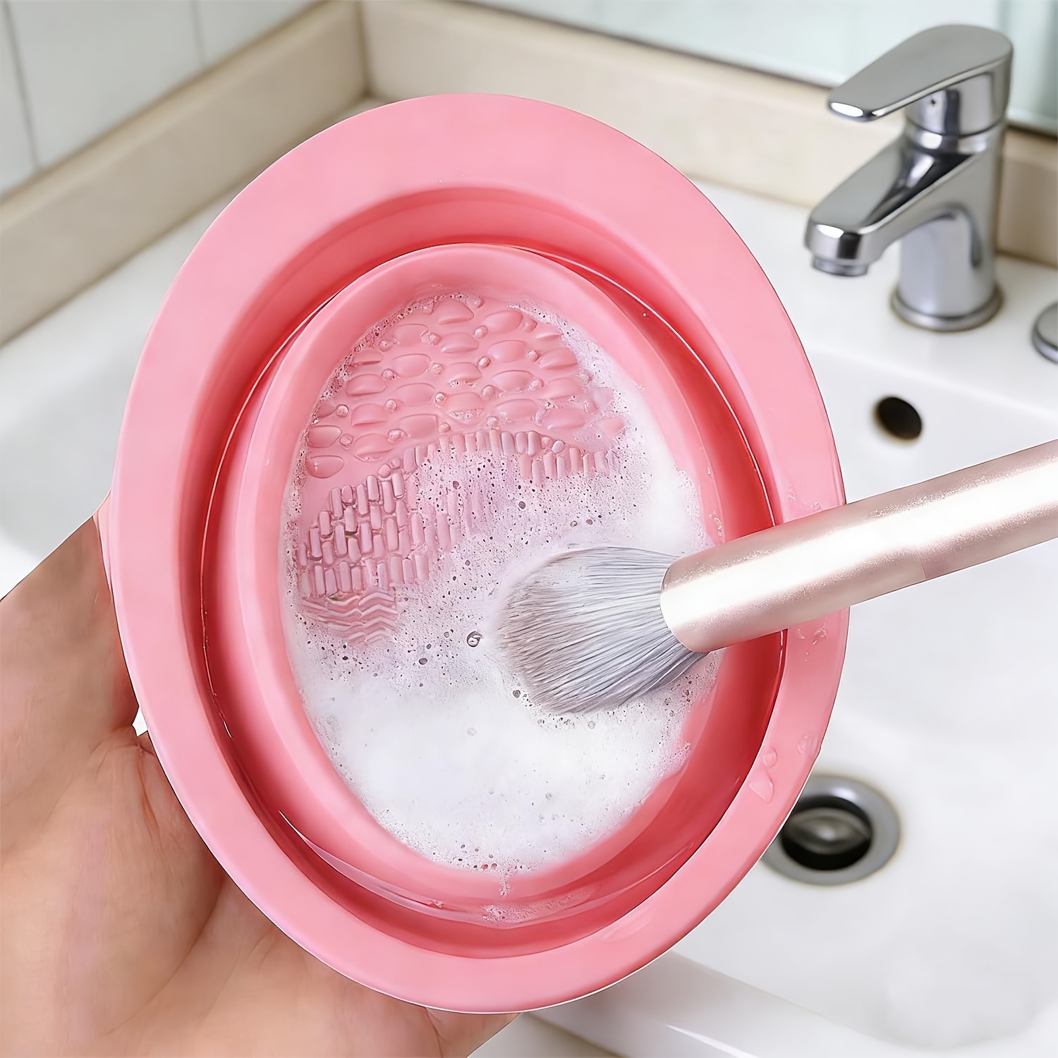 Beauty Home Makeup - Tigela Dobrável de Silicone para Limpeza