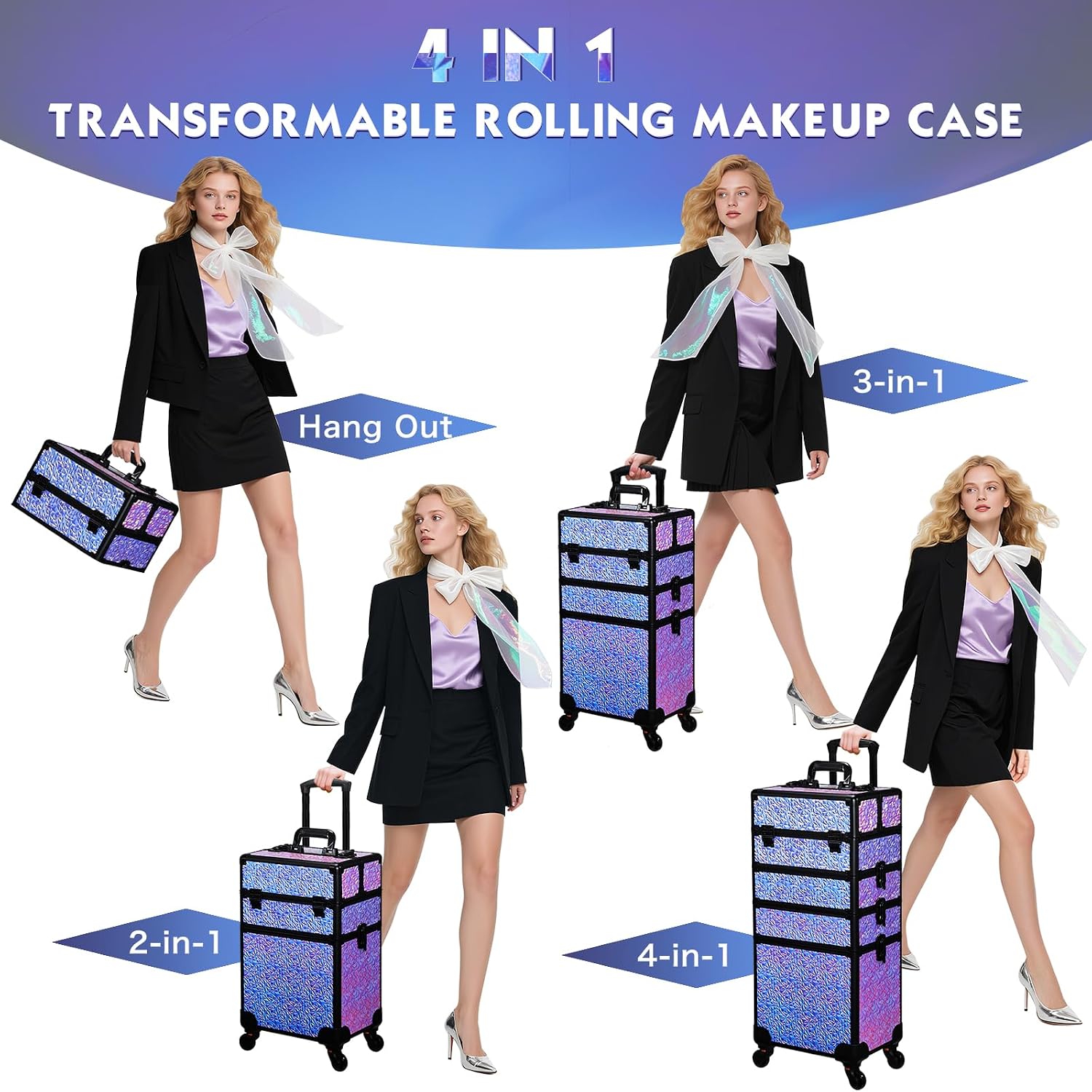Maleta de Maquiagem com Rodas, - Beauty Makeup Vanity avaliação e preço