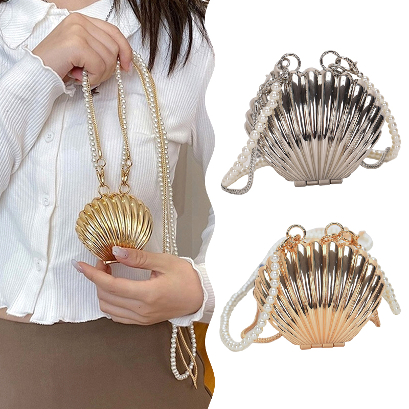 Bolsa de Metal Shell para Mulh - Beauty Kiss Makeup avaliação e preço